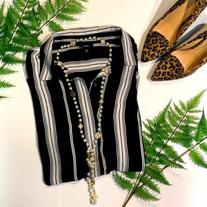 NWOT MOSSIMO Long Sleeve Button Up Striped Blouse